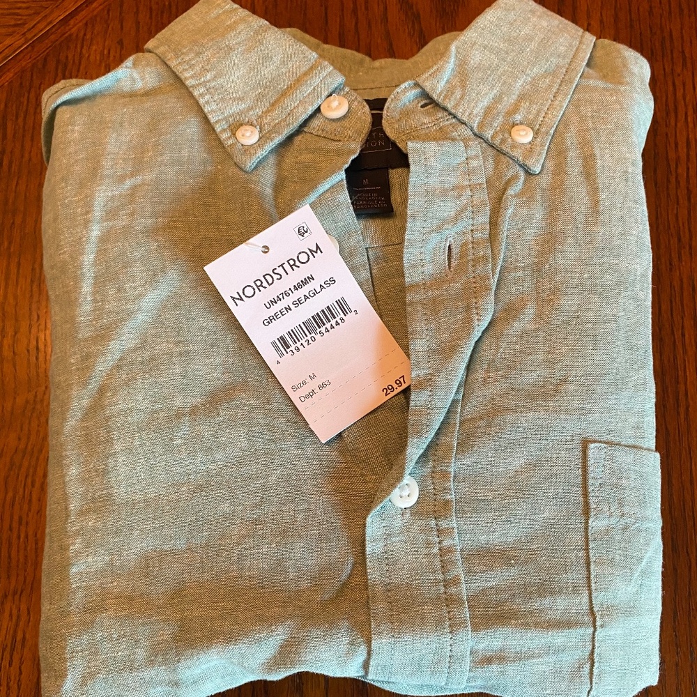 14TH & Union Green Seaglass Button Down Shirt M